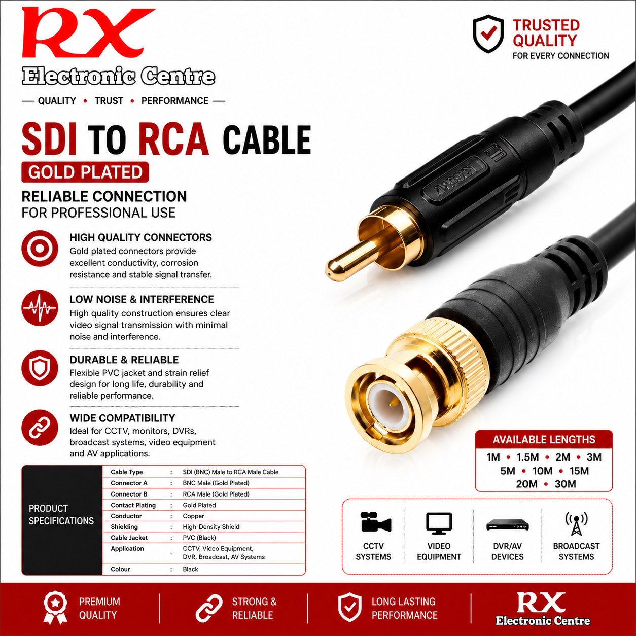 Premium SDI TO RCA Cable
