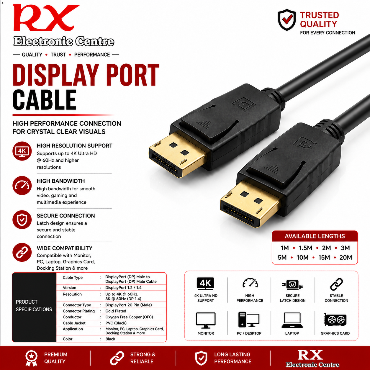 Premium DisplayPort Cable